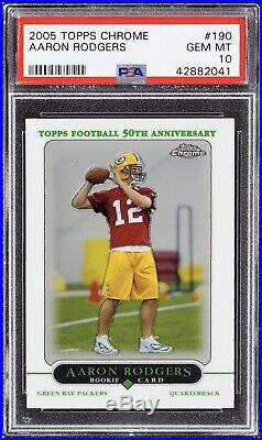 2005 Topps Chrome #190 Aaron Rodgers GREEN BAY PACKERS ROOKIE PSA 10 GEM MINT