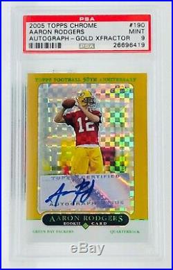 2005 Topps Chrome Aaron Rodgers Auto Gold Xfractor RC #190 PSA 9 369/399