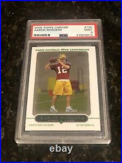 2005 Topps Chrome Aaron Rodgers RC Rookie #190 PSA 9 Mint Freshly Graded