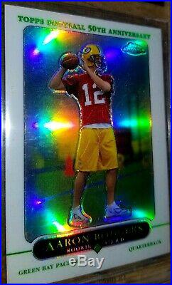 2005 Topps Chrome Aaron Rodgers Rookie Refractor Card BGS 9 (8.5 10 9.5 9.5)