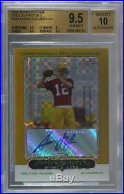 2005 Topps Chrome Gold X-Fractor/399 #190 Aaron Rodgers BGS 9.5 GEM MINT Auto