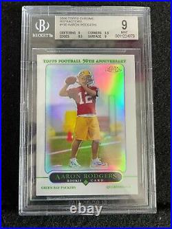 2005 Topps Chrome REFRACTOR #190 Aaron Rodgers Packers RC Rookie BGS 9 MINT