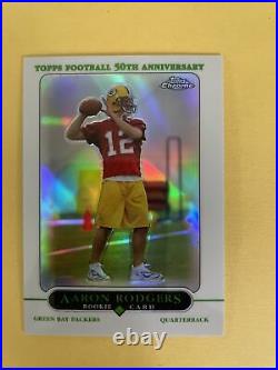 2005 Topps Chrome Refractor AARON ROGERS Rookie Green Bay Packers #190