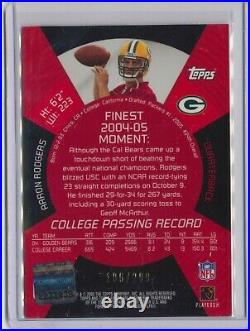 2005 Topps Finest AARON RODGERS Autograph Auto Rookie RC /299 PACKERS