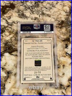 2005 Topps Turkey Red Aaron Rodgers Red Auto #traar Psa 10 Highest Grail Rookie