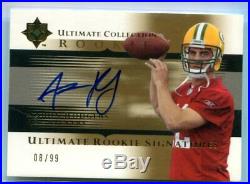 2005 Ultimate Collection Aaron Rodgers On Card Auto RC 8/99 Packers