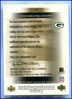 2005 Ultimate Collection Aaron Rodgers On Card Auto RC 8/99 Packers