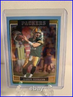 2006 Topps Chrome Aaron Rodgers Blue Refractor 50/50 RarePACKERS 2nd Year 1/1