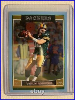 2006 Topps Chrome Aaron Rodgers Blue Refractor 50/50 RarePACKERS 2nd Year 1/1