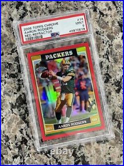 2006 Topps Chrome Red Refractor #14 Aaron Rodgers Packers /259 PSA 9 Pop 5 PMJS