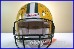 2008 GREEN BAY PACKERS Team Signed Riddell VSR4 Football Helmet AARON RODGERS