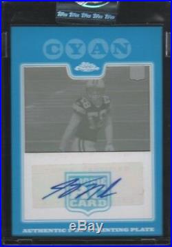 2008 Jordy Nelson Topps Chrome Cyan Printing Plate Auto 1/1 Packers RC Rookie