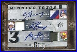 2009 Spx Aaron Rodgers-peyton Manning-eli Manning Triple Autograph Patch /10 Hof