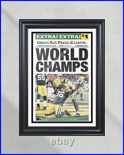 2011 Green Bay Packers Super Bowl Champions XLV 45 Framed Front Page Newspaper P