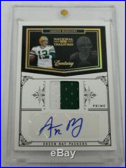 2011 National Treasures Aaron Rodgers Prime 2 Color Patch Auto 5/5