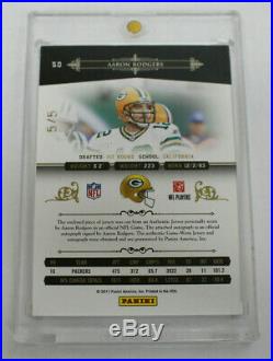 2011 National Treasures Aaron Rodgers Prime 2 Color Patch Auto 5/5