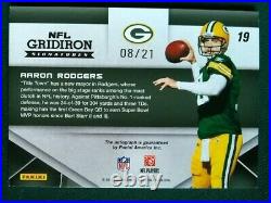 2011 Panini NFL Gridiron Aaron Rodgers Auto /21 Green Bay Packers Autograph