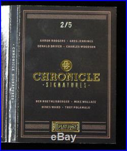 2011 Panini Playbook Chronicle Signatures 2/5 Aaron Rodgers Ben Roethlisberger