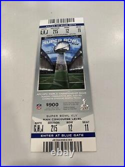 2011 Super Bowl XLV Full Ticket, Lanyard Green Bay Packers vs Steelers