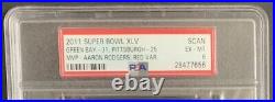 2011 Super Bowl XLV Full Ticket PSA 6 Green Bay Packers vs Steelers MVP-Rodgers