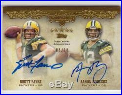 2012 Topps Five Star BRETT FAVRE AARON RODGERS Dual On Card Auto Autograph /10