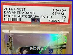 2014 DAVANTE ADAMS Topps Finest Graded PSA 10 RC Patch Auto Rookie Card Packers