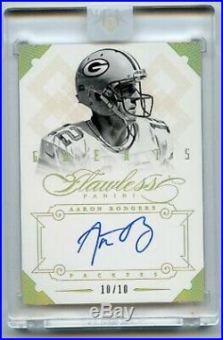 2014 Panini Flawless Aaron Rodgers Greats Gold On Card Auto /10 Packers