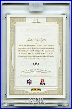 2014 Panini Flawless Aaron Rodgers Greats Gold On Card Auto /10 Packers
