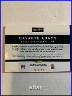 2014 Playbook Davante Adams Rookie Patch Auto Booklet /299 Packers