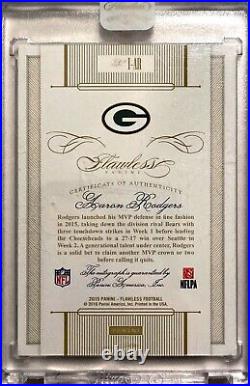 2015 Flawless Aaron Rodgers Inscripitions Autograph 1/5 Green Bay Packers