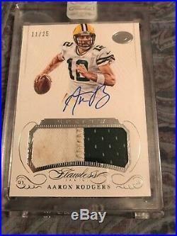 2015 Flawless Aaron Rodgers Packers Game Used Dirty Patch AUTO 11/25