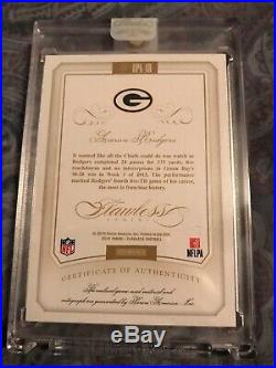 2015 Flawless Aaron Rodgers Packers Game Used Dirty Patch AUTO 11/25