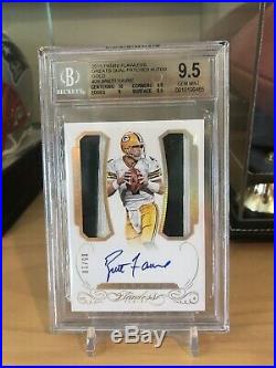 2015 Flawless Greats Brett Favre Dual 2 Color Game Used Patch Auto /10 BGS 9.5