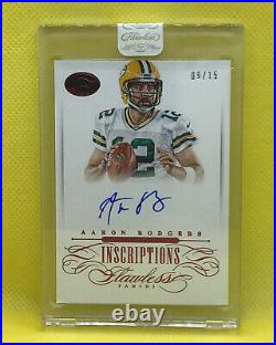 2015 Panini Flawless Inscriptions RUBY # 09/15 Aaron Rodgers BGS ON CARD AUTO