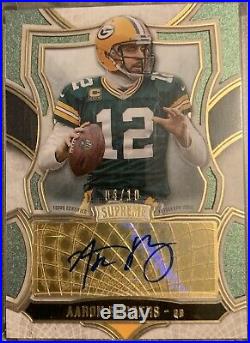 2015 Supreme Autographs Green Aaron Rodgers Green Bay Packers NFL Auto SP 04/10