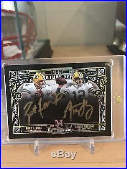 2015 Topps Museum Brett Favre Aaron Rodgers Gold Ink Dual Auto 1/5 1/1 Packers