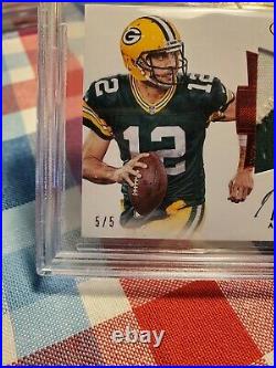 2016 Flawless Ruby Aaron Rodgers Jersey Patch Auto 5/5 BGS 9.5 Game Worn