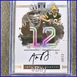 2016 Impeccable Collection Aaron Rodgers Auto Autograph Numbers #/12 Packers