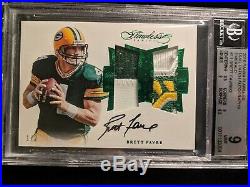 2016 Panini Flawless Brett Favre Auto Game Used Dual Patch Jersey Packers 1/2