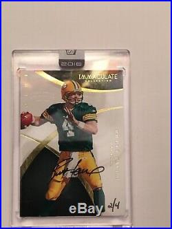 2016 Panini Honors Brett Favre On Card Auto Recollection 2015 Immacculate 2/4