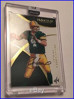 2016 Panini Honors Brett Favre On Card Auto Recollection 2015 Immacculate 2/4