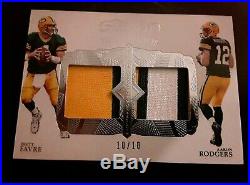 2017 Brett Favre Aaron Rodgers Flawless Dual 3-color patch #10/10 Packers