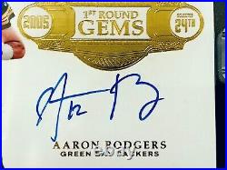2017 Flawless AARON RODGERS 1st Round Gems Gold On Card Auto #d 1/1 PACKERS