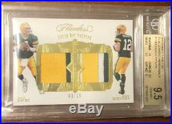 2017 Panini Flawless Dual Patch Brett Favre Aaron Rodgers BGS 9.5 Non Auto POP 1