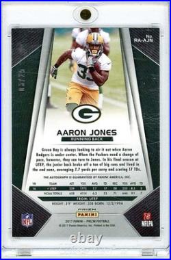 2017 Panini Prizm Rookie Autographs Aaron Jones #RA-AJN Camo Prizm /25 (RC)