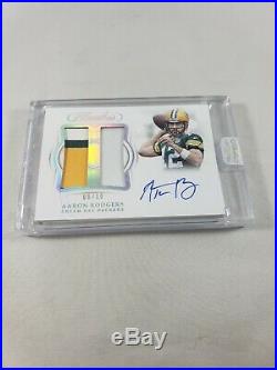 2018 Flawless Aaron Rodgers On Card Auto Patch Jersey Encased Autograph Packers