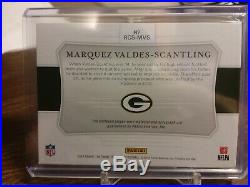 2018 National Treasures MARQUEZ VALDES-SCANTLING AUTO Nike Swoosh PATCH #2/2 GB