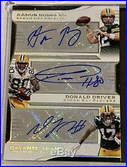 2018 Panini Limited Six Signature Booklet Packers Rodgers Adams Favre Auto 3/3