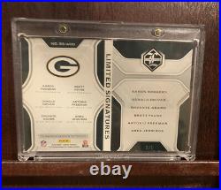 2018 Panini Limited Six Signatures Auto Booklet Packers Rodgers Favre Davante /3