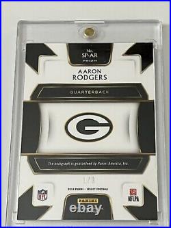 2018 Panini Select Gold Prizm Aaron Rodgers AUTO /3 Packers Send Offers